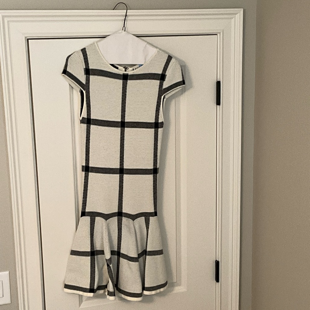 Alice + Olivia Black and White Checkered Mini Dress